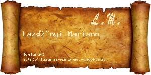 Lazányi Mariann névjegykártya